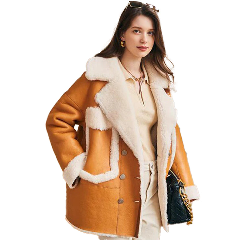 Women’s Shearling Sheepskin Aviator Coat