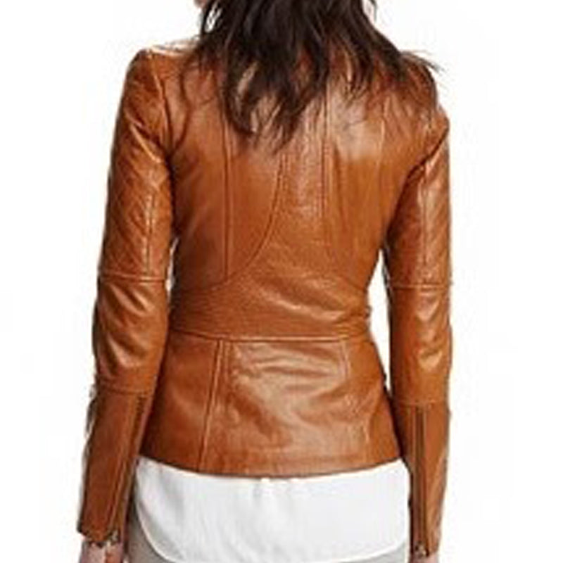 Women’s stylish English Tan leather jacket