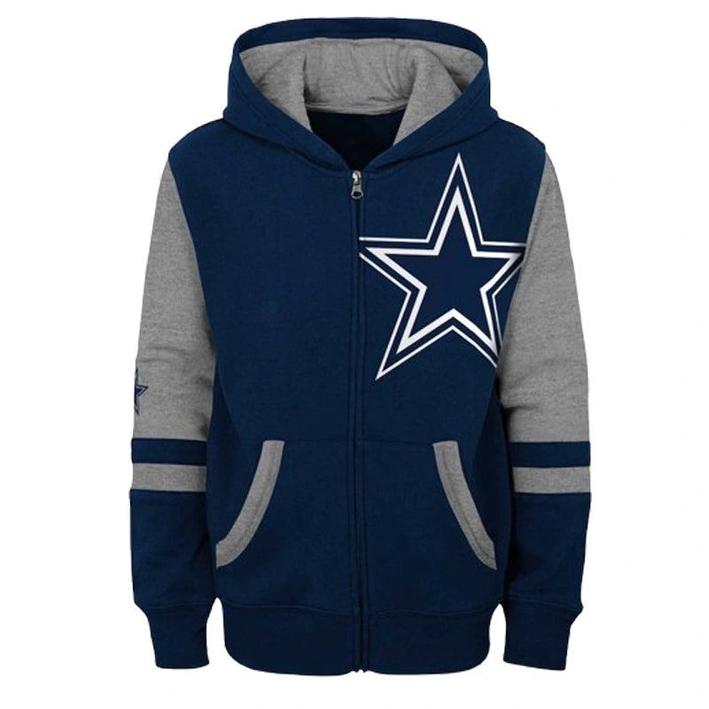 Youth Navy Dallas Cowboys Colorblock Hoodie