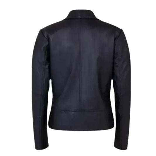 Women’s Shawl Collar Black Leather Jacket
