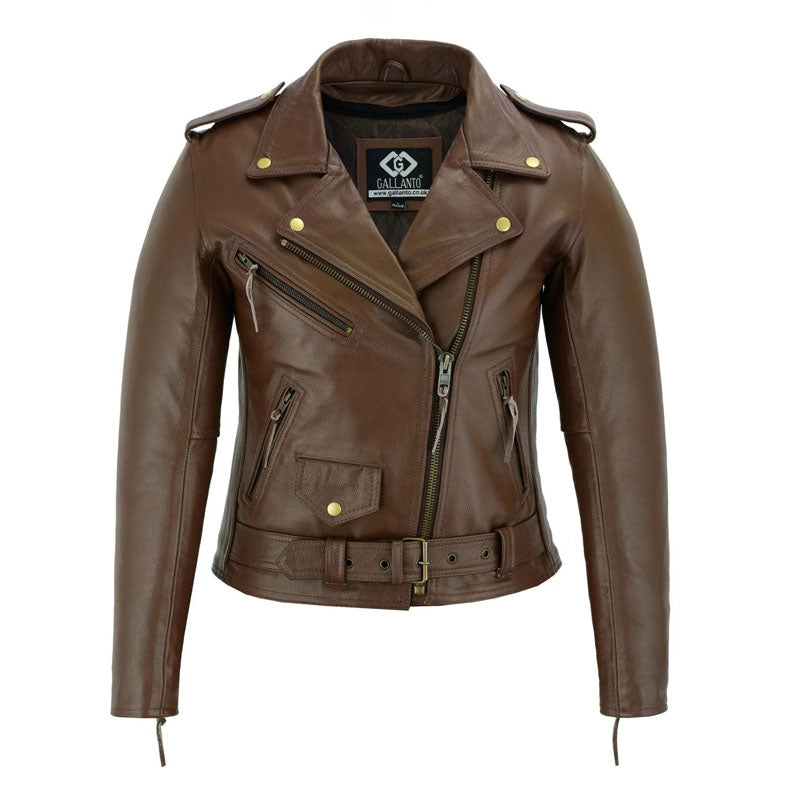 Women’s Classic Motorcycle Leather Jacket