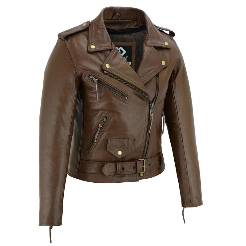 Women’s Classic Motorcycle Leather Jacket