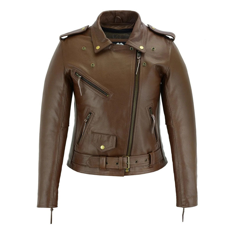 Women’s Classic Motorcycle Leather Jacket