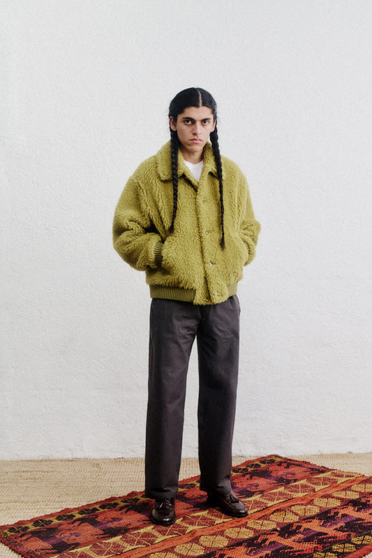 Fear Of God Essentials Marine Military Nylon Blue Bomber Jacket