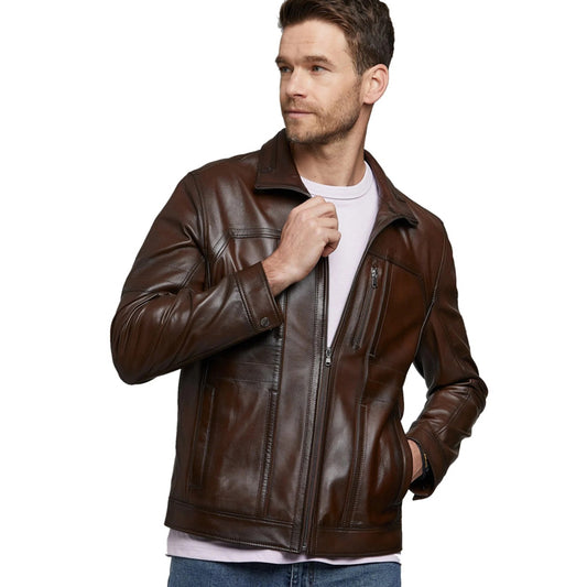 Men’s Real Brown Leather Jacket