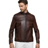Men’s Real Dark Brown Leather Biker Style Jacket