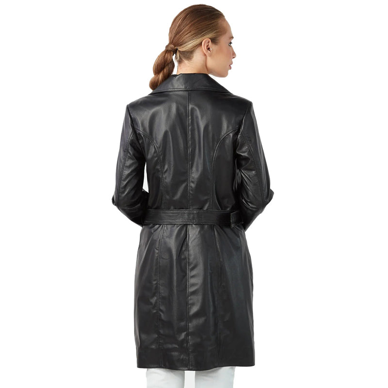 Women’s Real Black Leather Coat