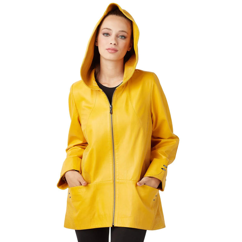 Women’s Real Mustard Yellow Leather Coat