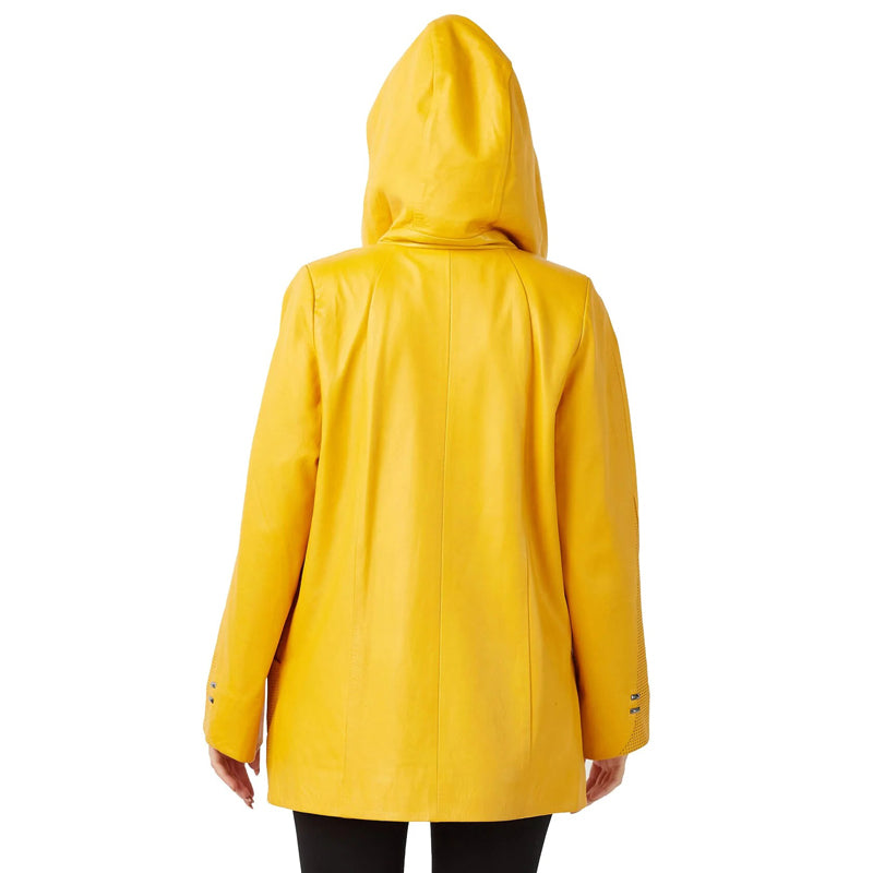 Women’s Real Mustard Yellow Leather Coat