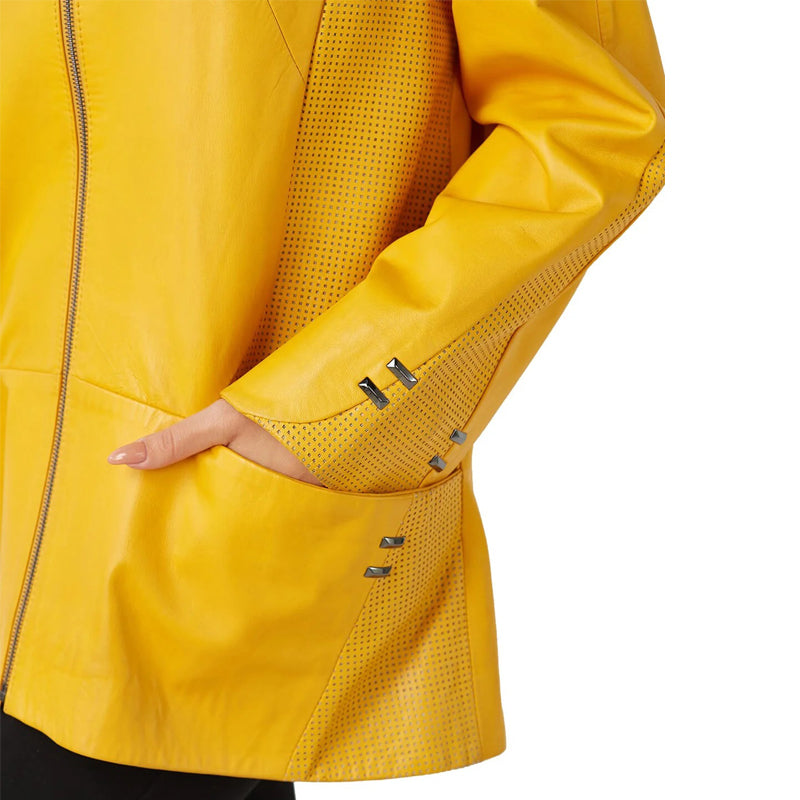 Women’s Real Mustard Yellow Leather Coat