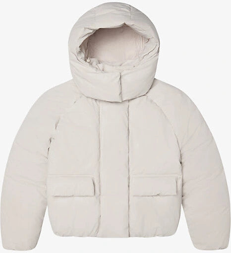 Khy Womens Padded Oversized Boxy-Fit Shell Hooded Puffer Jacket