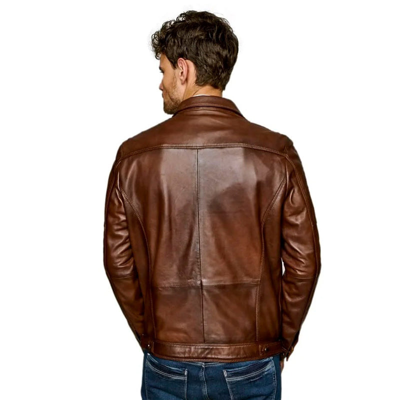 Men’s Real Brown Leather Classic Jacket