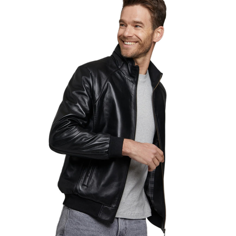 Men’s Real Black Leather Shinny Jacket
