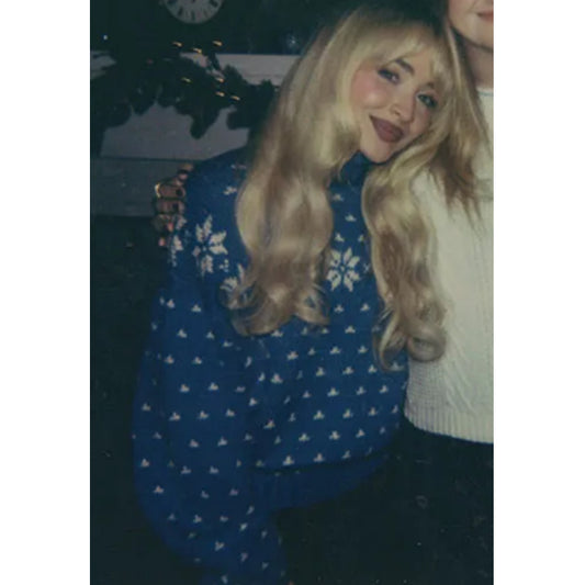 Nonsense Christmas With Sabrina Carpenter Blue Sweater