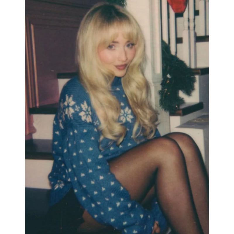 Nonsense Christmas With Sabrina Carpenter Blue Sweater