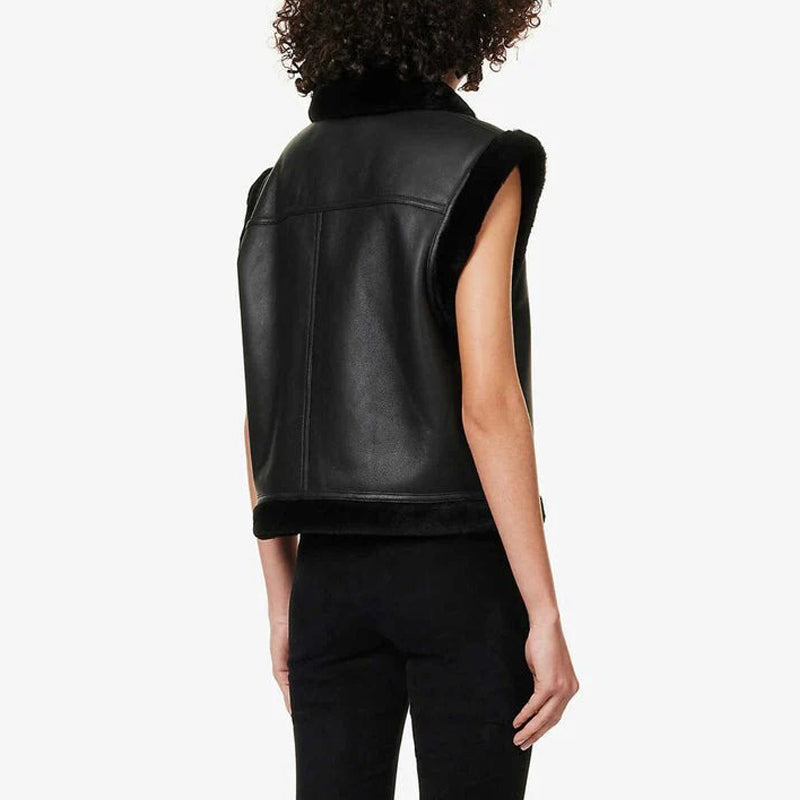 Womens-Shearling-Leather-Biker-Vest