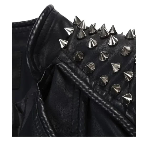 Women’s Punk Stylish Studded Leather Jacket