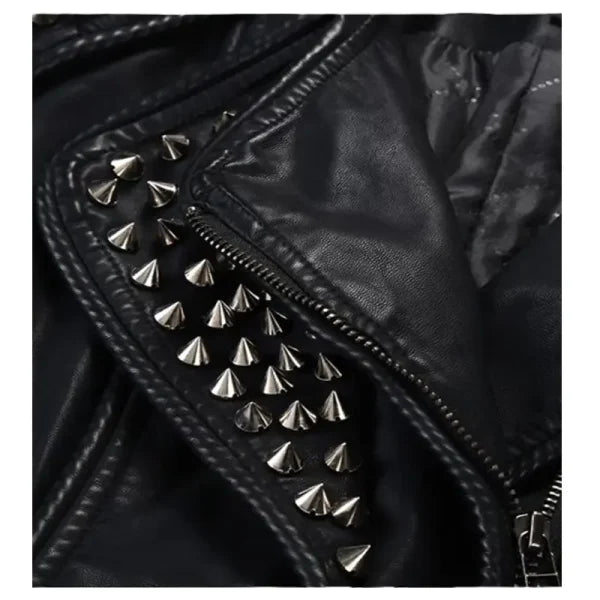 Women’s Punk Stylish Studded Leather Jacket