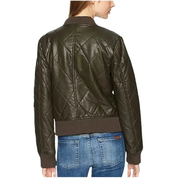 The 100 S06 Raven Reyes Quilted Bomber Jacket