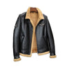 Mens Sheepskin Motorcycle Shearling Leather Bomber Jacket