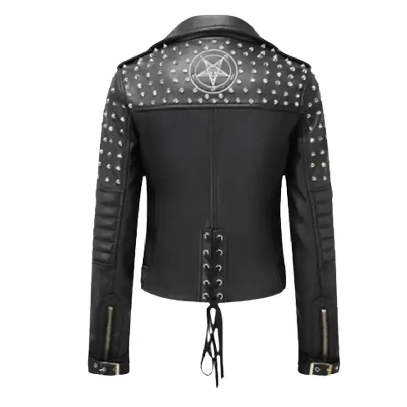 Women’s Black Leather Studded Jacket