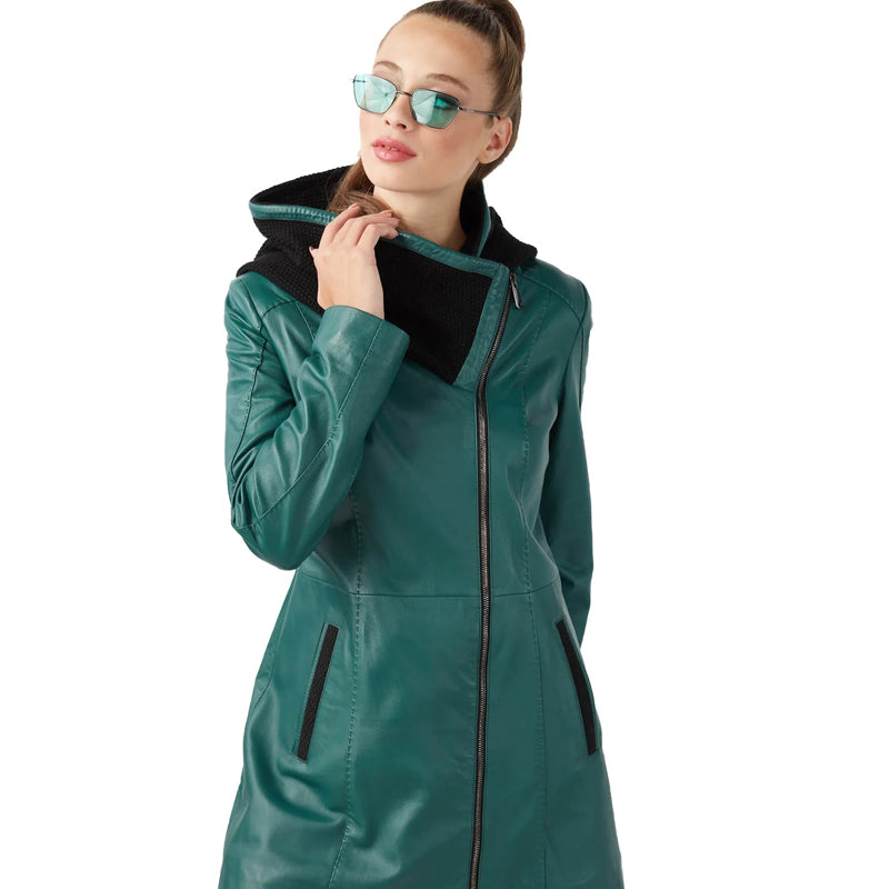 Women’s Real Turquoise Leather Coat