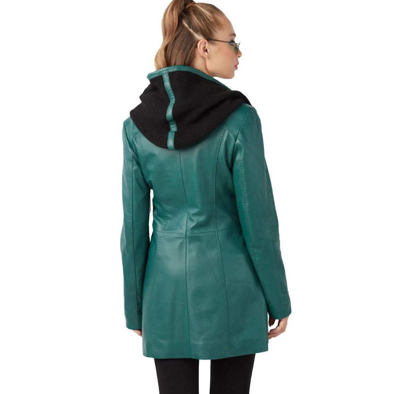 Women’s Real Turquoise Leather Coat