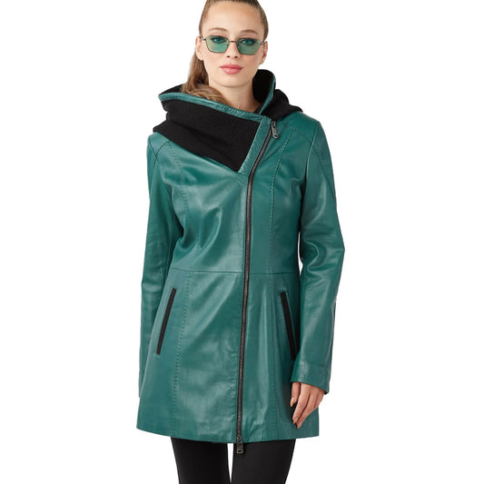 Women’s Real Turquoise Leather Coat