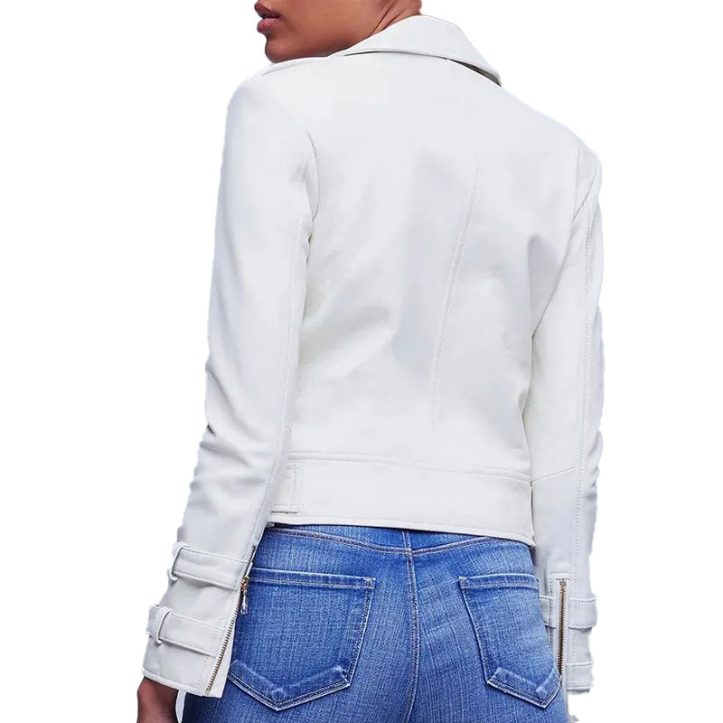 Womens Billie Belted Leather Jacket