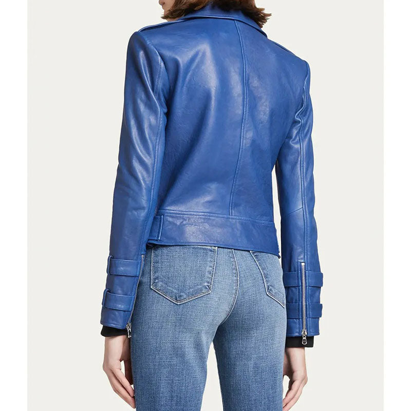 Womens Billie Belted Leather Jacket