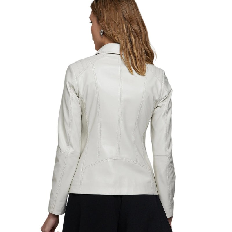 Women’s Real Beige Leather Jacket