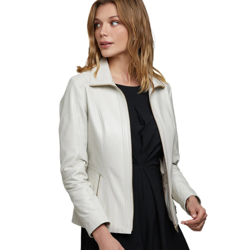 Women’s Real Beige Leather Jacket