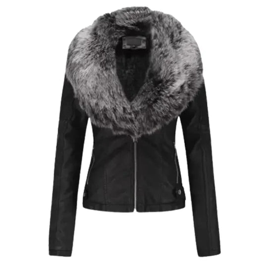 _womensbelliverablackleatherfurjacket