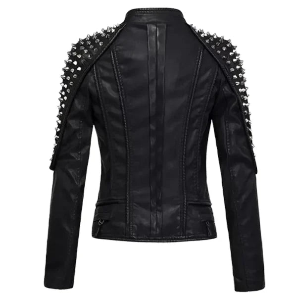 Women’s Punk Stylish Studded Leather Jacket