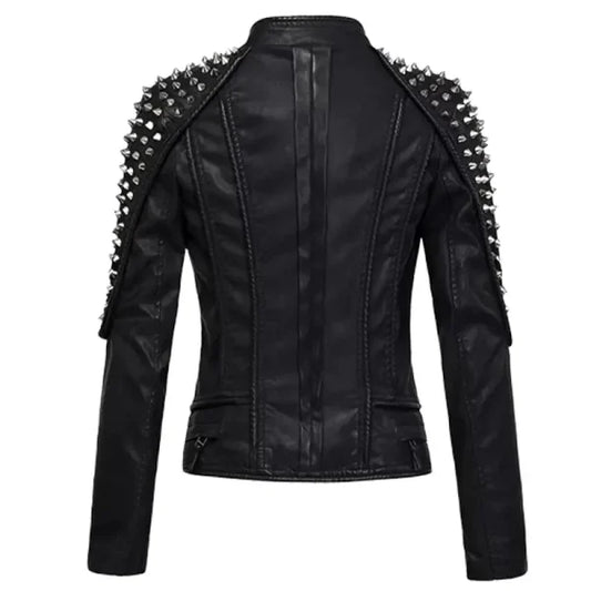 Women’s Punk Stylish Studded Leather Jacket