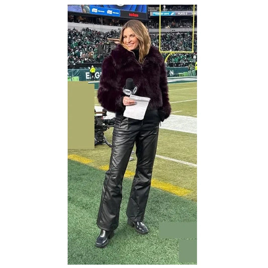 Erin Andrews Purple Fur Coat