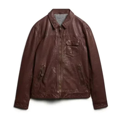 70’s Cracked Pattern Leather Jacket