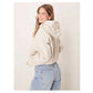ASOS DESIGN Hoodie With Bubble Hem Detail in Stone