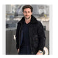 Aaron Taylor-Johnson Suede Aviator Black Bomber Jacket