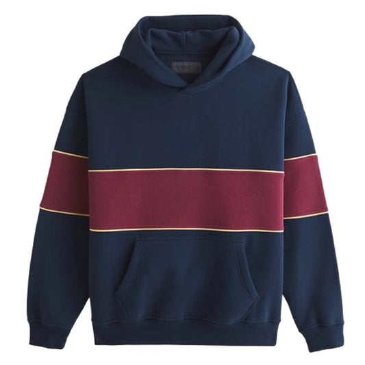 Abercrombie And Fitch Essential Popover Navy Stripe Hoodie