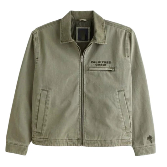 Abercrombie Palm Tree Crew Cropped Workwear Jacket