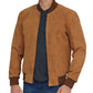 Men’s Bomber Brown Suede Leather Jacket