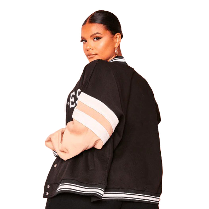 Womens-Varsity-Bomber-Jacket-In-Black