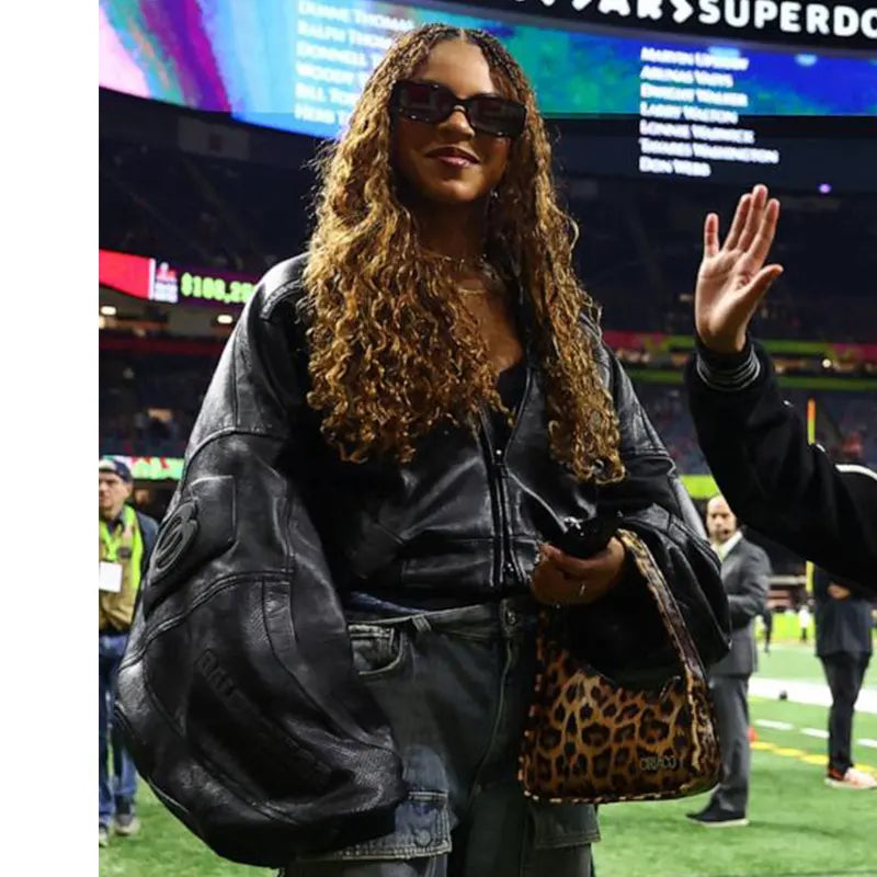 Beyonce Super Bowl leather Jacket