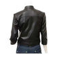 Womens Black Cropped Leather Jacket
