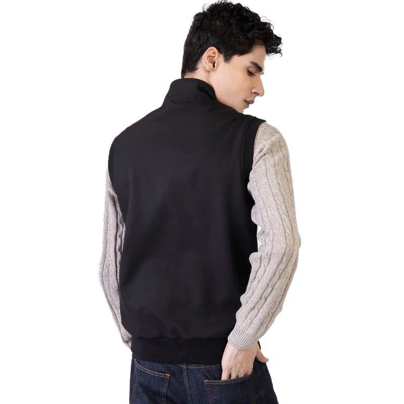 Black Sleeveless Zipper Jacket