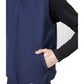 Blue Sleeveless Zipper Jacket With Hoodie