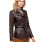 Women’s Real Brown Leather Gale Coat