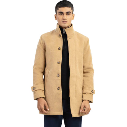 Camel Wool Blended Long Coat