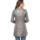Women’s Real Grey Leather Long Coat